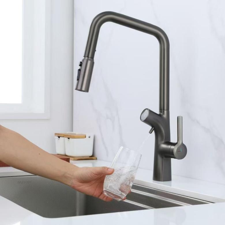 デジタル表示浄水器内蔵プルアウト水栓